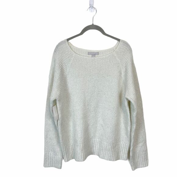 Nordstrom Chelsea28 Acrylic/Wool/Alpaca Ivory Metallic Sparkle Sweater NWT - Picture 1 of 7